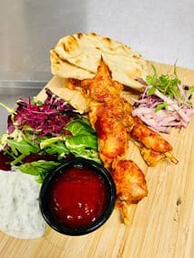 Spicy chicken skewers
