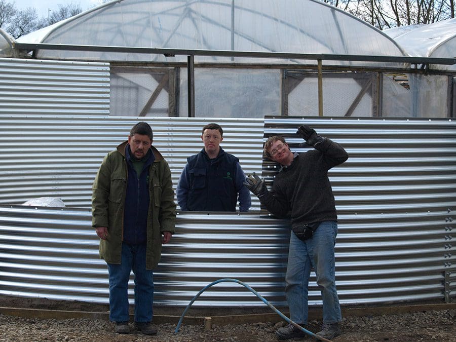 Building the rainwater storage tanks at Horticap